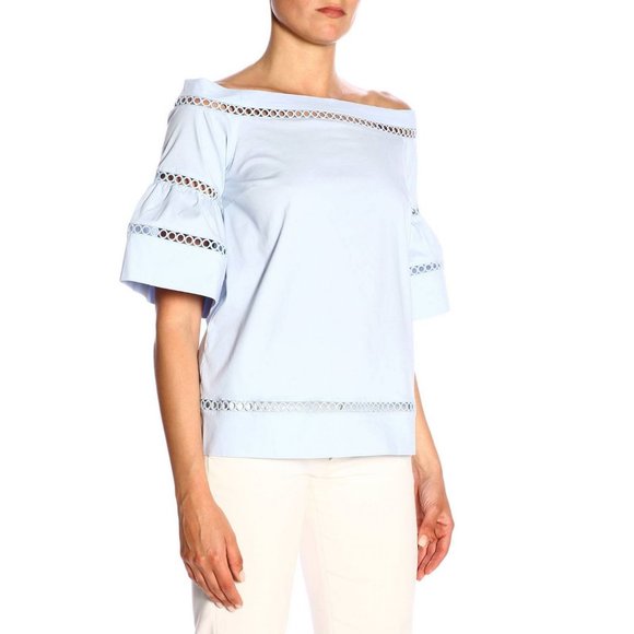 Michael Kors size M off shoulder blue top - Picture 1 of 7